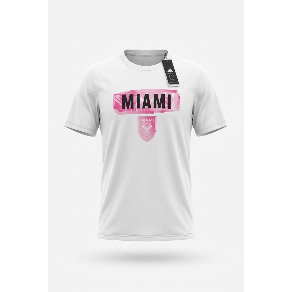 Adidas Inter Miami CF Mens White Pink SS Pregame Jersey IP0963 Size Medium NEW